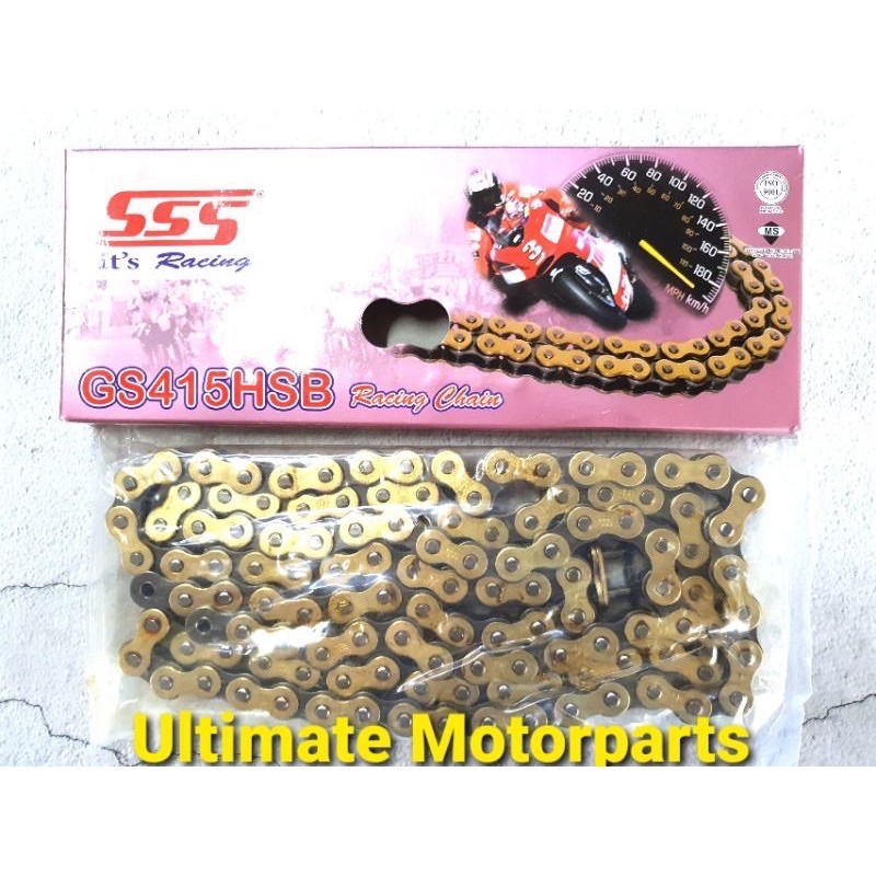 SSS Racing Chain 415 122L Gold Chain Rantai Emas GS415HSB Heavy Duty ...