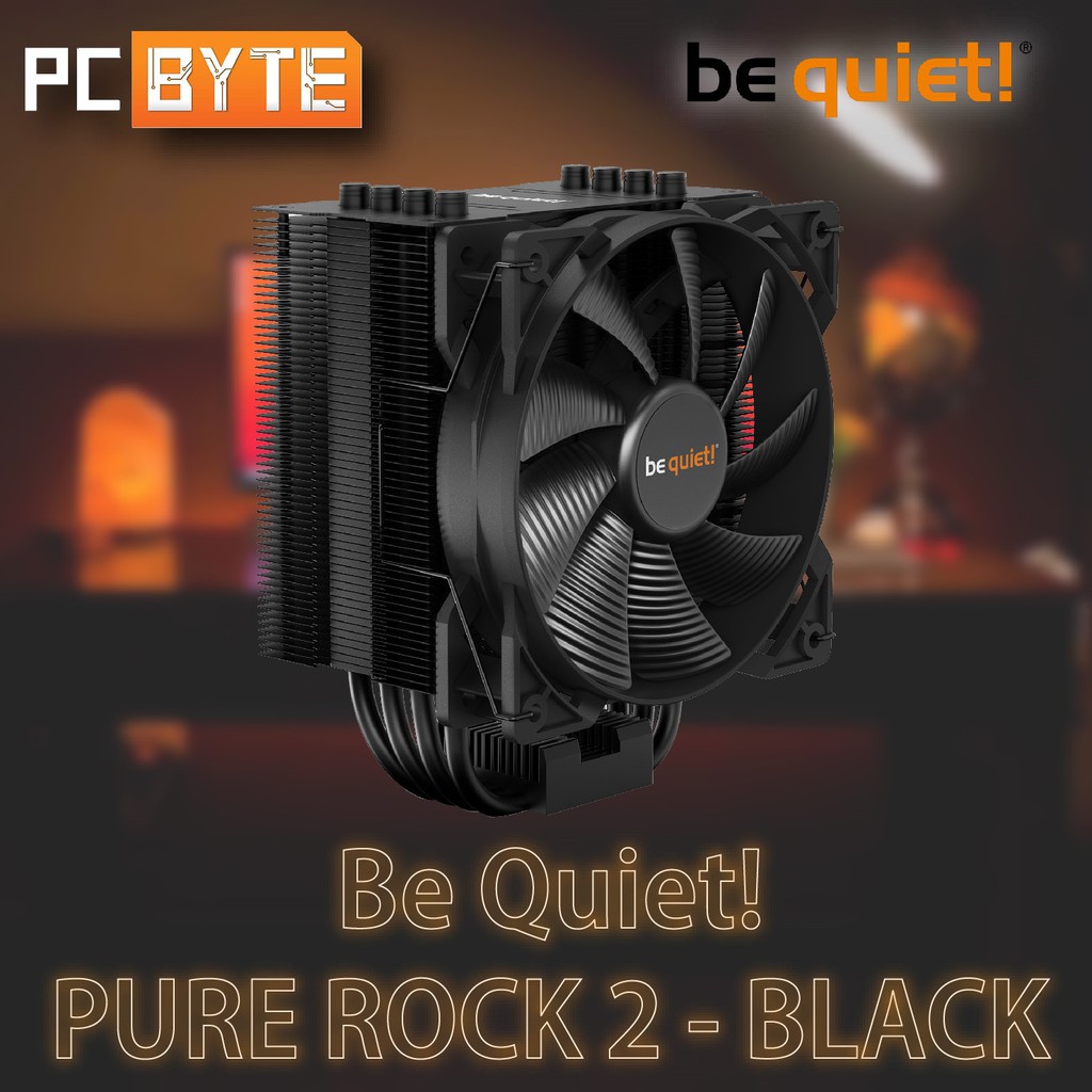 be quiet! Pure Rock 2 Black, BK007, 150W TDP, CPU cooler, elegant black