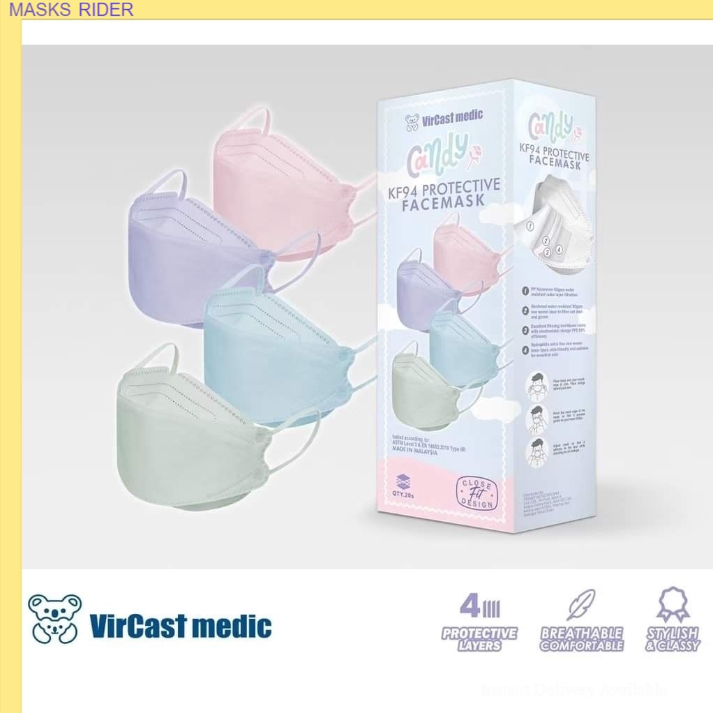 (AUTHENTIC) Vircast Medic Protective 4ply KF94 Candy Series 20s ...