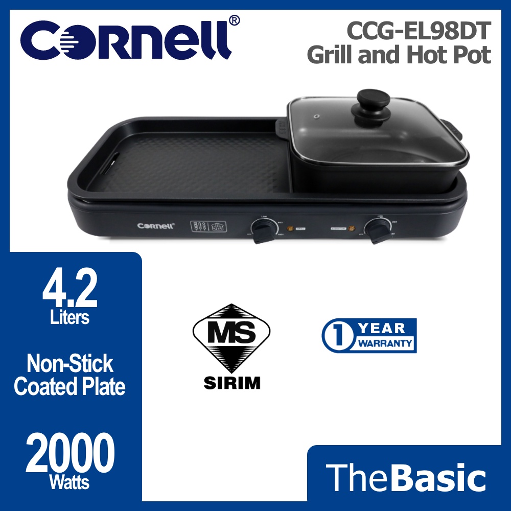 CORNELL 4.2L Table Top 2 in 1 Grill & Steamboat with Hot Pot (CCG ...