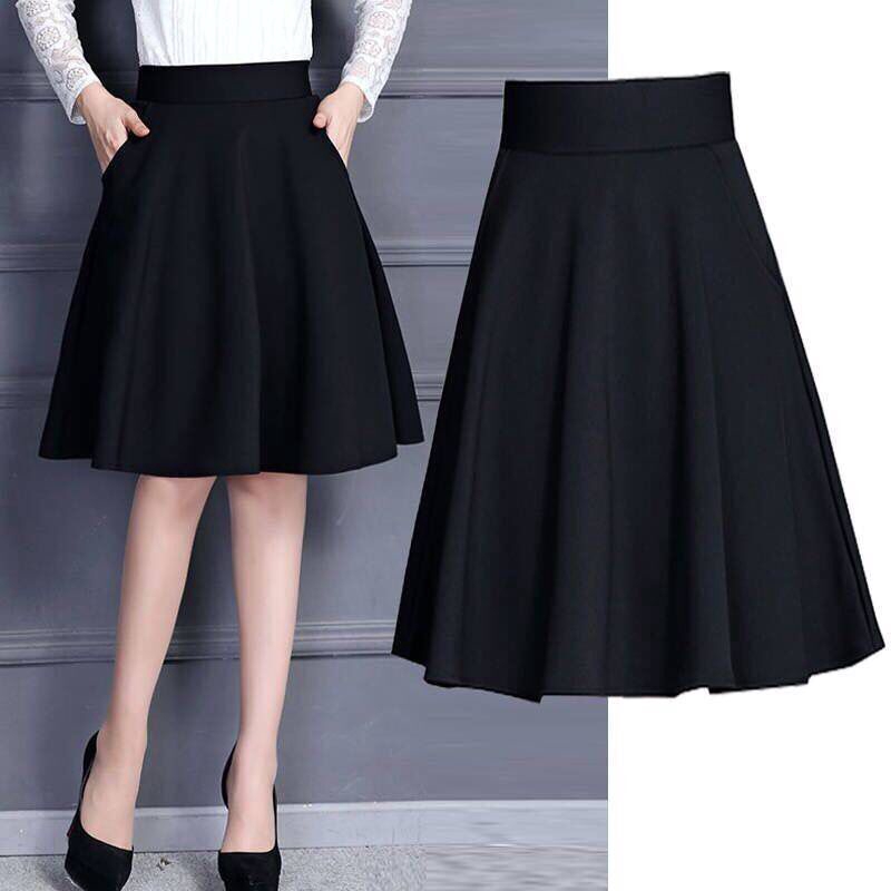 M-3XL Summer New Style Pocket Skirt Mid-Length Large Size High Waist ...