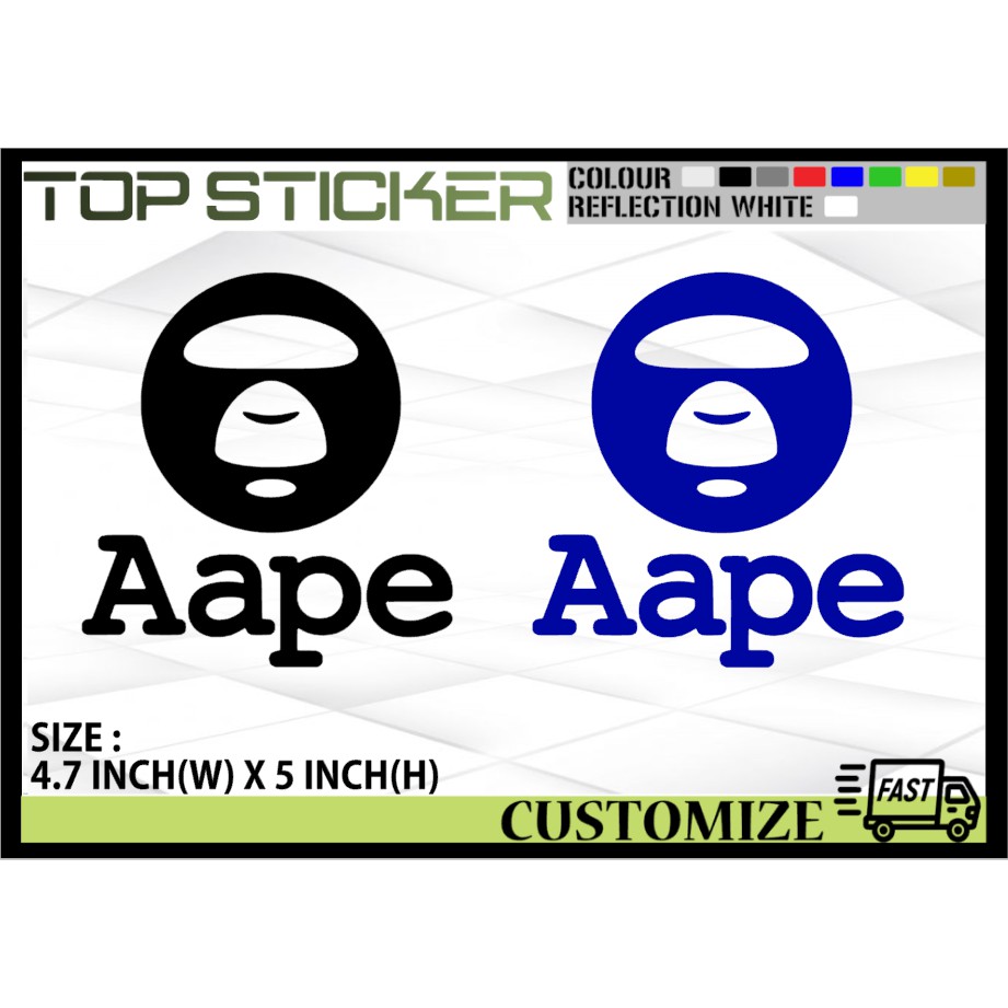 AAPE A BATHING BAPE CAR STICKER KERETA MYVI AXIA ALZA BEZZA SAGA EXORA ...