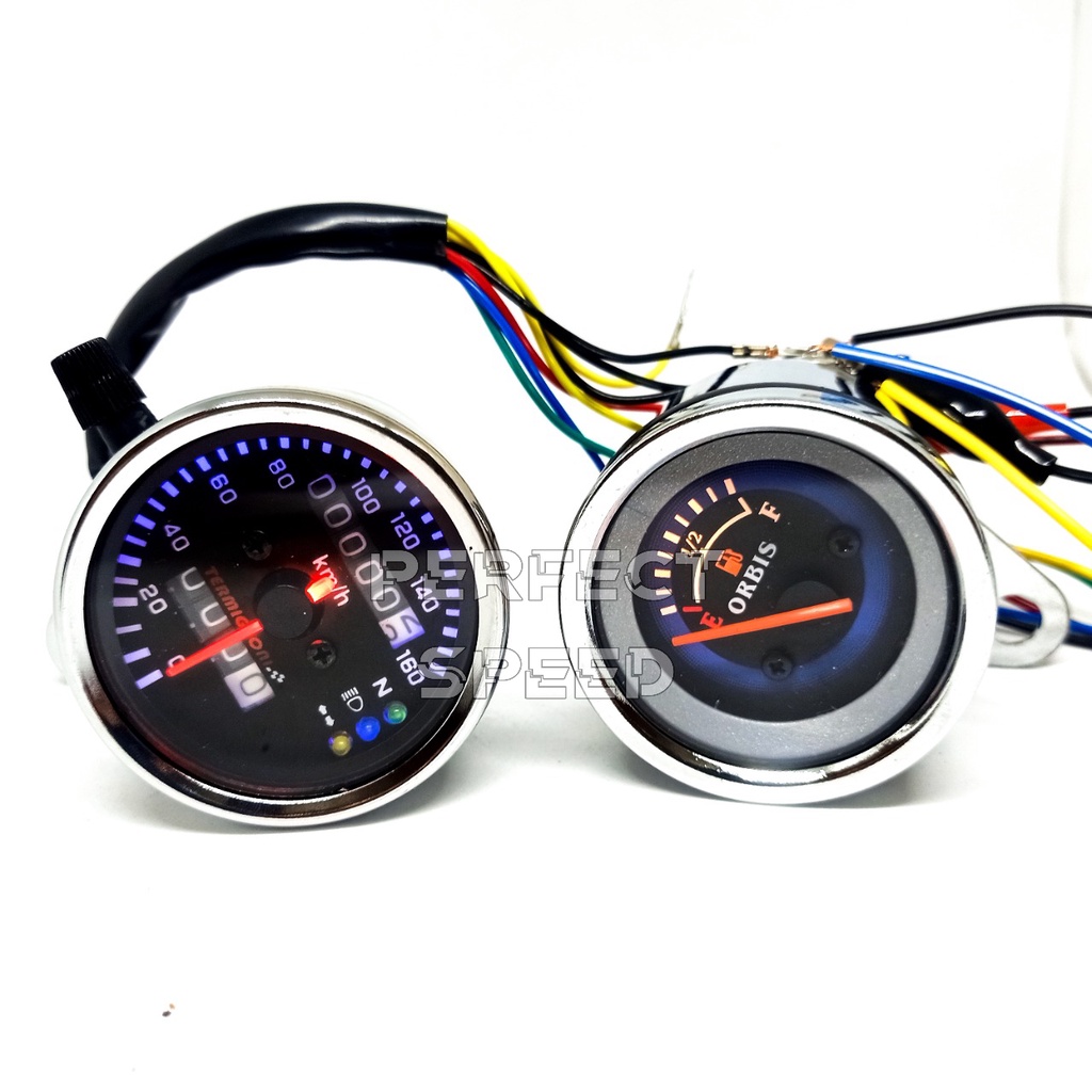 UNIVERSAL CROME ROUND MODEL SPEEDOMETER + FUEL METER PACKAGE | Shopee ...