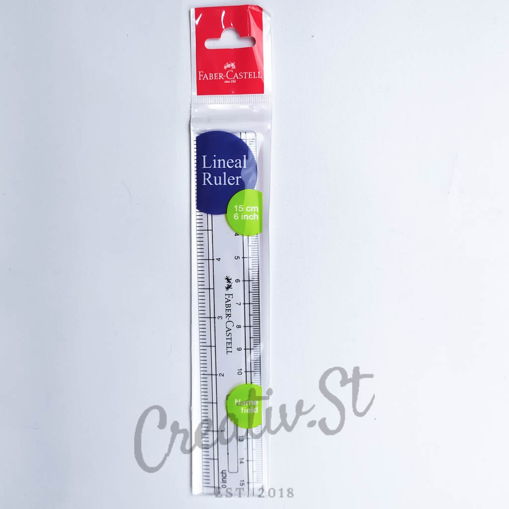 Cute Ruler Faber-Castell Sparkle Ruler 15cm - Ocean Green With Clear ...