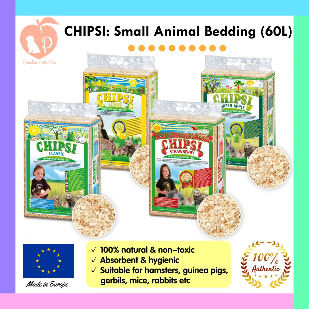 CHIPSI Small animal litter bedding (60L) CLASSIC/LEMON/STRAWBERRY