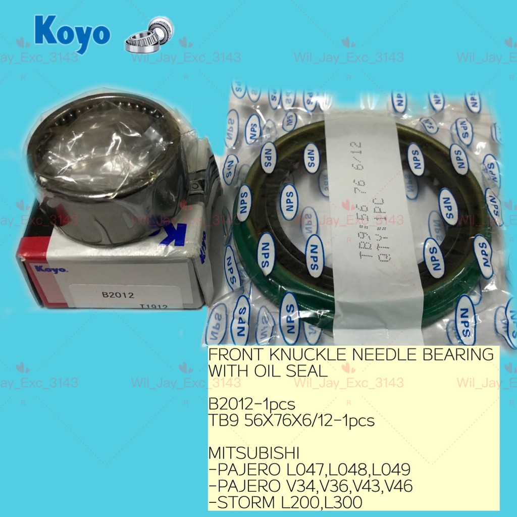 JTEKT KOYO BT2012 STORM L200 FRONT KNUCKLE NEEDLE BEARING & SEAL ...