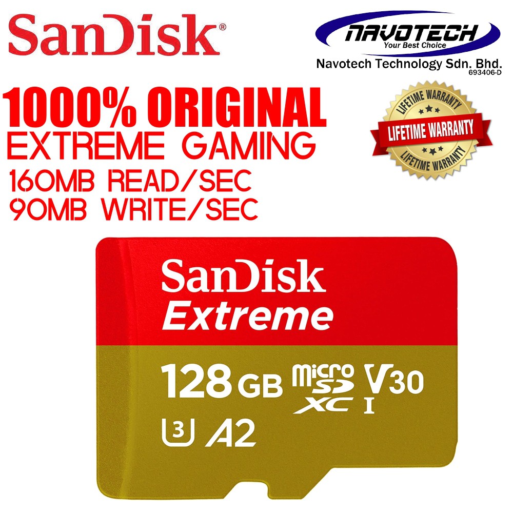 SanDisk MICROSD Extreme Class 10 MicroSD A1/A2/U3 (16GB/32GB/64GB/128GB) Shopee Malaysia