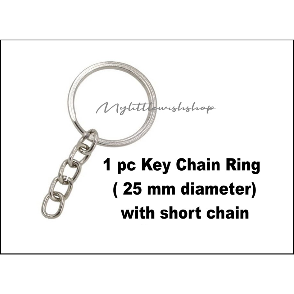1 PC KEYCHAIN RING ( 25MM DIAMETER) WITH SHORT CHAIN FOR DIY | Shopee ...