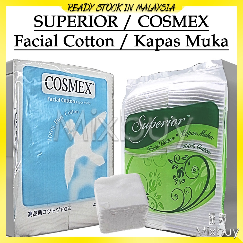 SUPERIOR Facial Cotton / Kapas Muka 100pads/pack | Shopee Malaysia