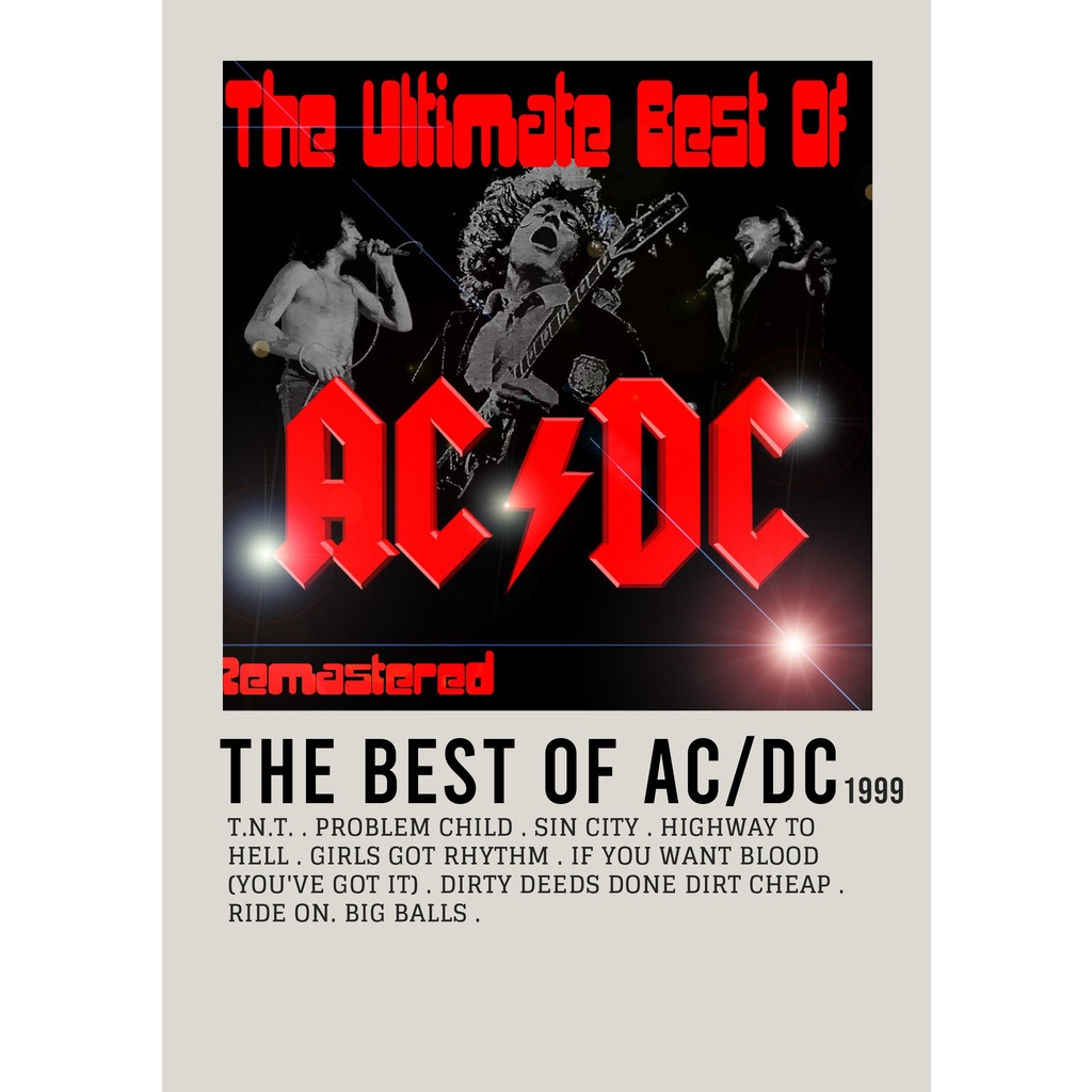 【READY STOCK】Poster Cover Album The Best of ACDC by AC/DC for Room ...