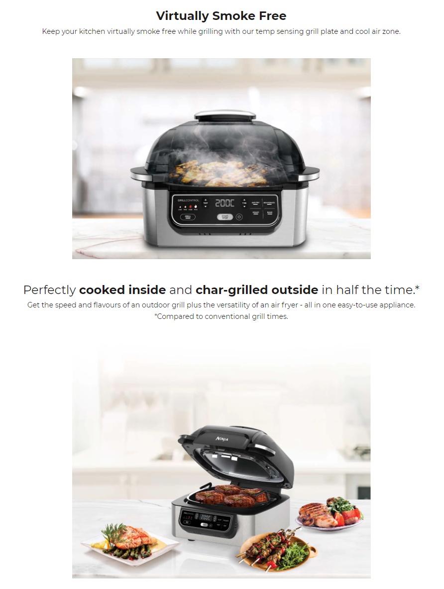 Ninja Foodi Smokeless Indoor Air Grill (1760W) AG301 | ESH | Shopee ...