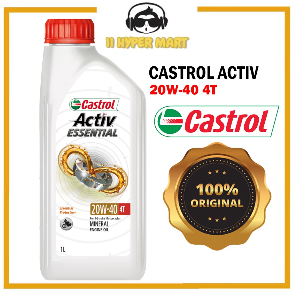 CASTROL GO 4T 20W-40 / CASTROL ACTIV ESSENTIAL SAE 40 100% ORIGINAL ...