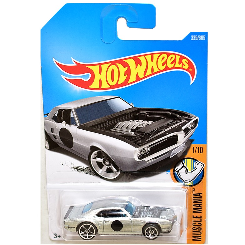 Hot Wheels 2017 Muscle Mania '67 Pontiac GTO - Black With Yellow Stripes, 1:64 Scale Die-Cast Car, 69/365