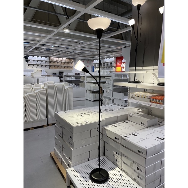 TÅGARP Floor uplighter with light bulb, black/white - IKEA