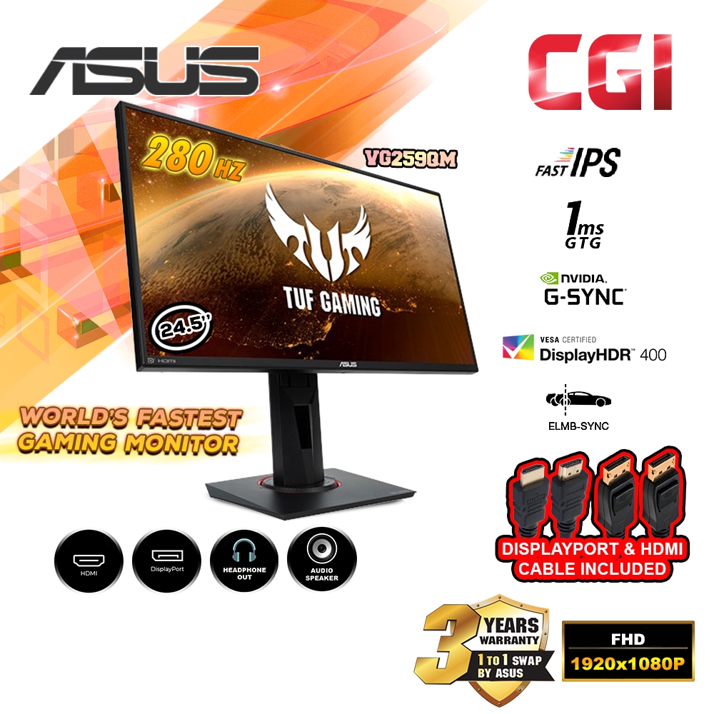 Ecran ASUS TUF VG259QM : 24.5 - 280Hz - 1ms - IPS