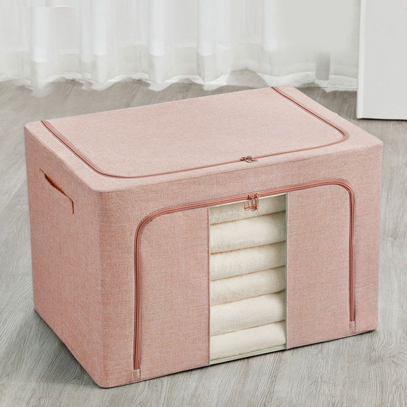 24L Steel Frame Clothes Foldable Fabric Storage Box Clothes ...