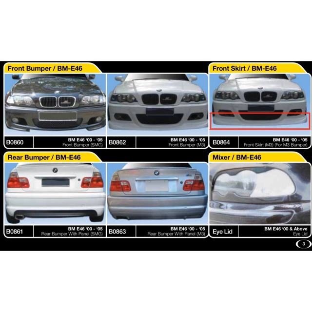 Bmw e46 facelift prefacelift lci bodykit body kit front rear bumper ...