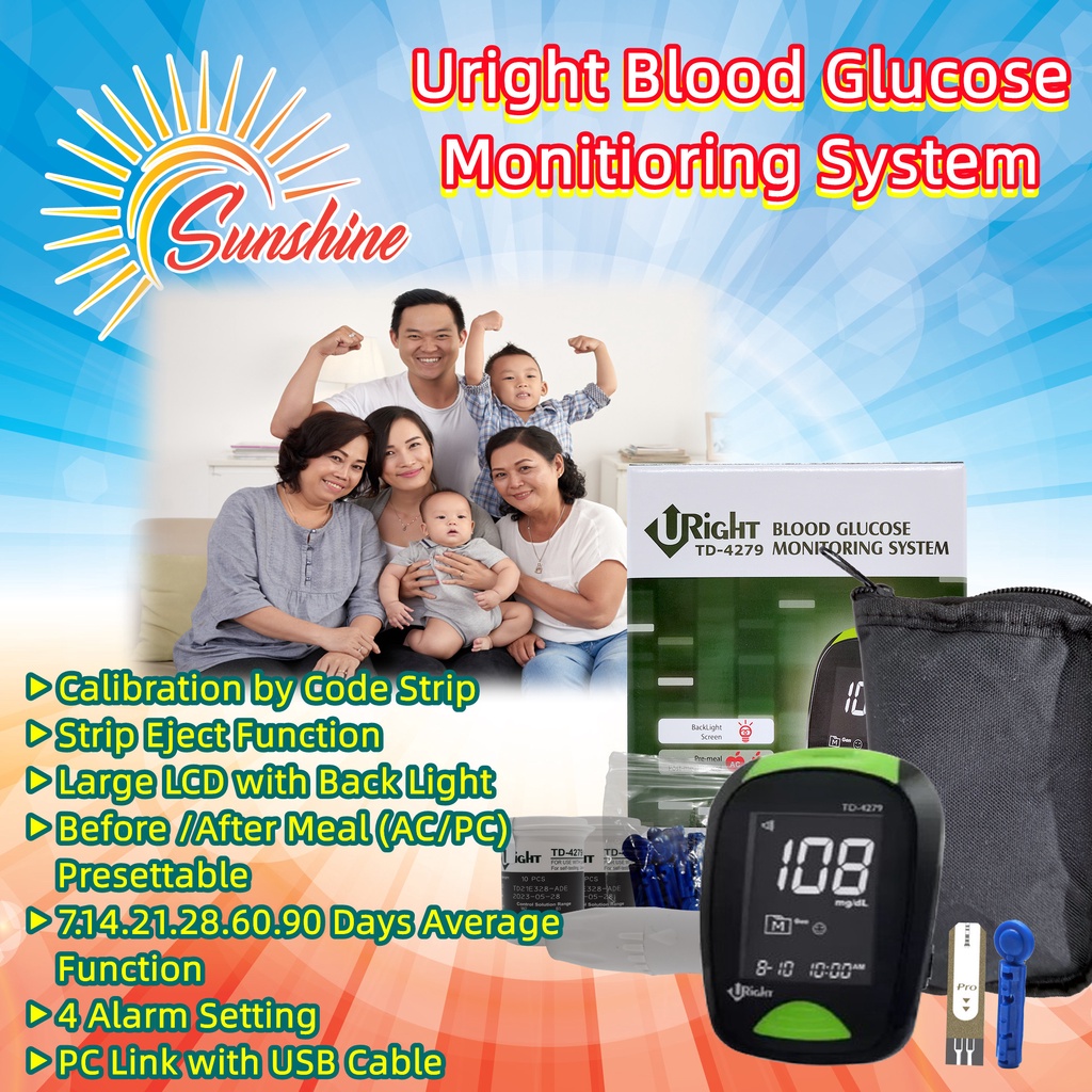 Mesin Cek Gula dalam Darah - URIGHT TD-4279 Blood Glucose Meter ...