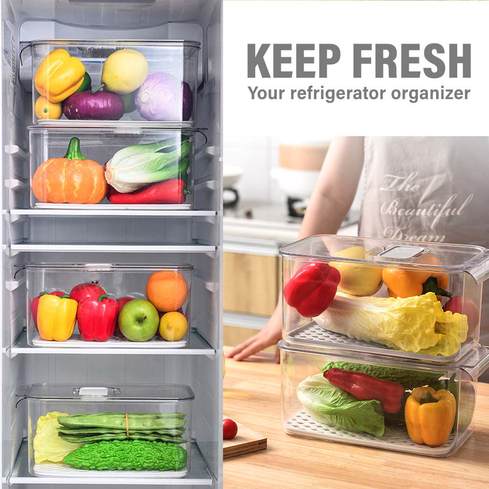 Eco Kitchen Storage Box Stackable Refrigerator Transparent Container ...
