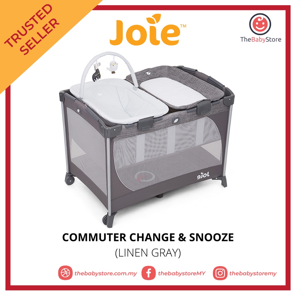 Joie commuter change portacot best sale linen grey