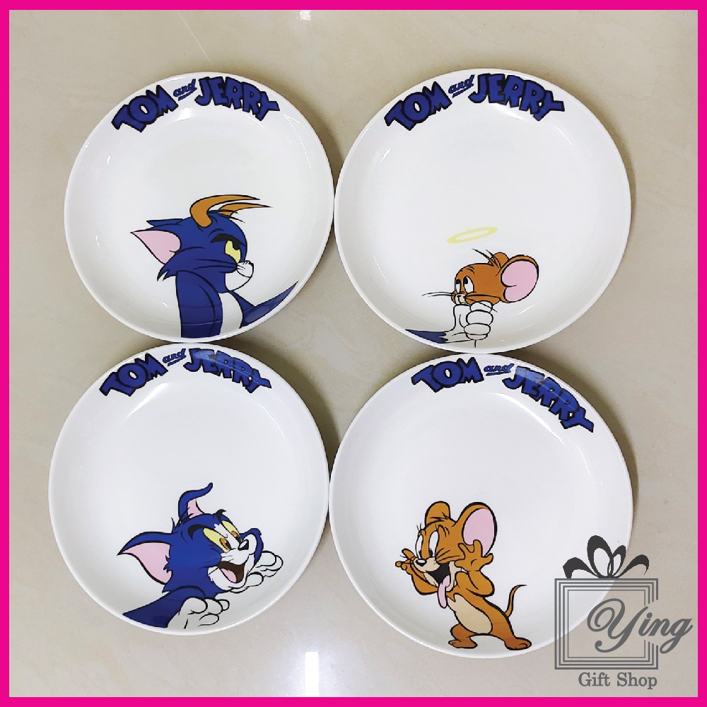 🎁Ready Stock🎁 8’’ Tom and Jerry Design Ceramic Round Deep Plate / 8 ...