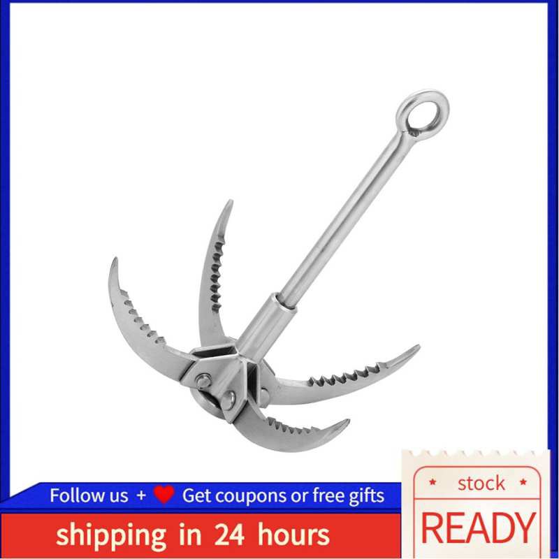 Newlanrode Stainless Folding Grappling Hook Rock Climbing Claw Survival  Tool Equipment