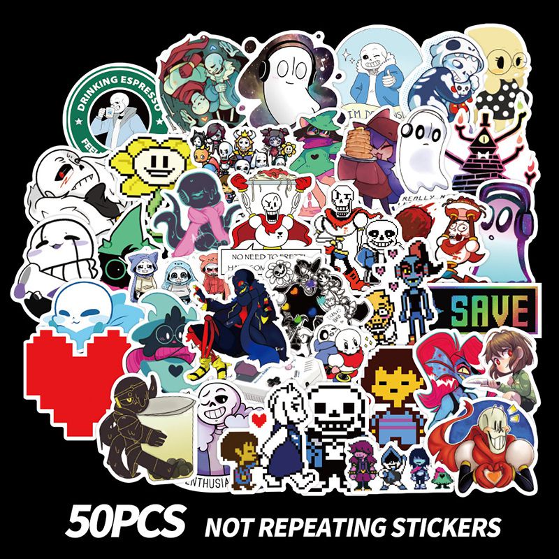 50pcs Undertale Game Sticker Waterproof DIY Laptop Skateboard Decal ...