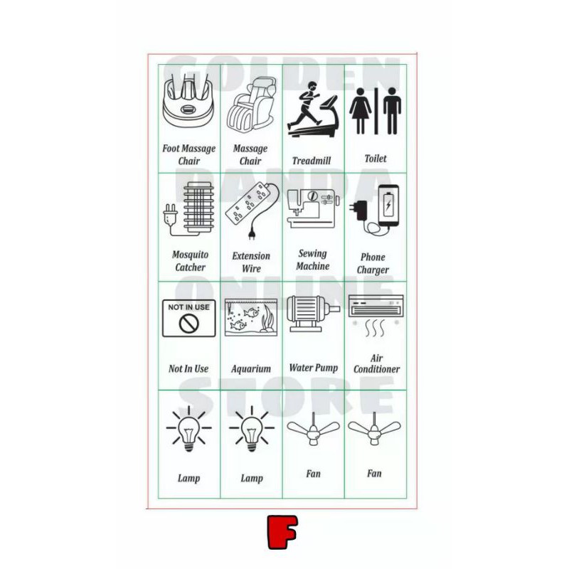 [STICKER LABEL] Switch Icon Sticker/ Wording Label/ Wall Switch Label