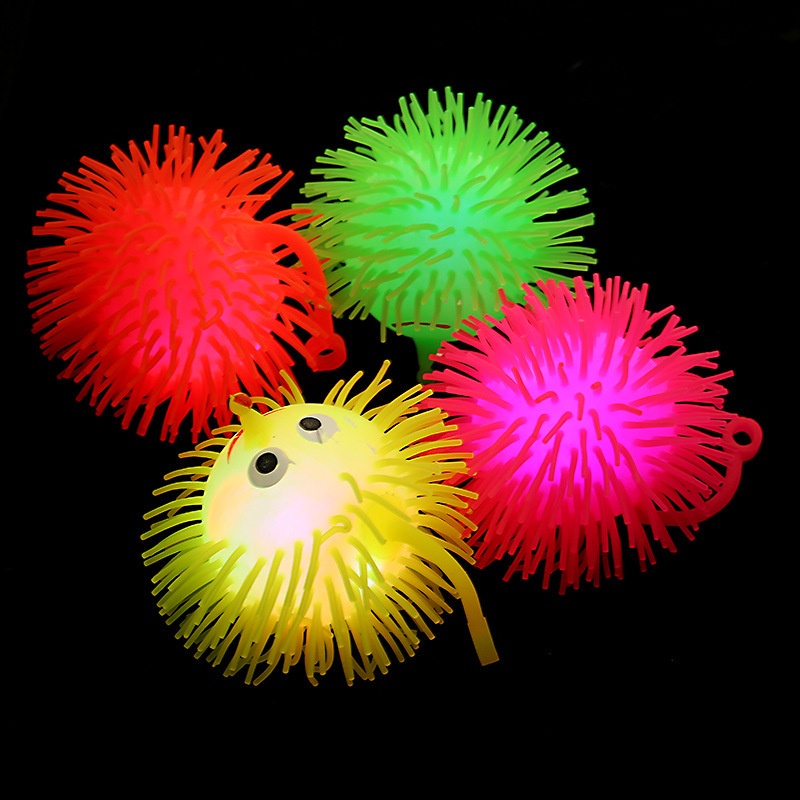 Toy Puffer Ball Yoyo Jellyfish Soft Hairy Ball Toy Cute Funny Elastic 