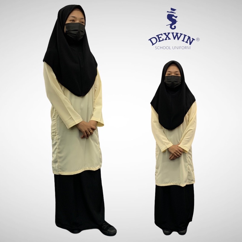 Dexwin 12387 School Uniform Baju Kurung Lengan Biasa Warna Beige Kain ...