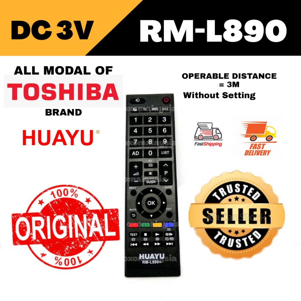 TOSHIBA Common LCD LED TV Remote Control (RM-L890/ L890+) | Shopee Malaysia