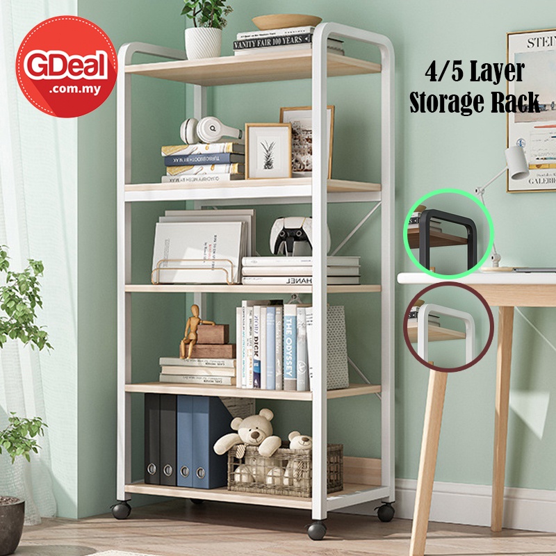 GTE 4/5 Layers Bookshelf Home Desk Rack Bedroom Art Living Room Wall
