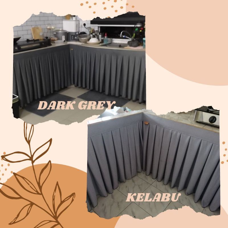 Skirting Meja Table Box Pleat Langsir Dapur Skirting Table Top