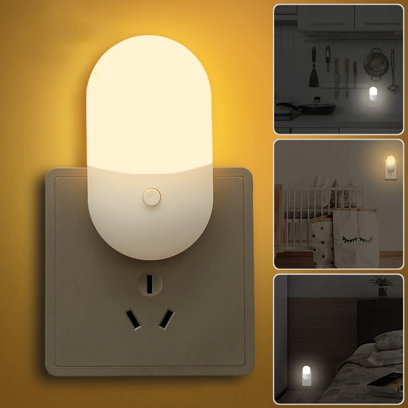 EU/US Plug Dimmable Cabinet Light / Plug In LED Night Light Bedside ...