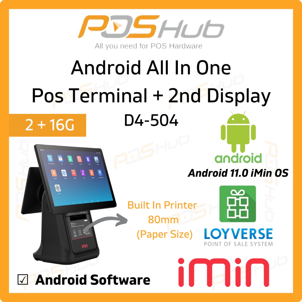 Imin D4 504 15 6 Touchscreen Pos Android All In One Terminal 10 1