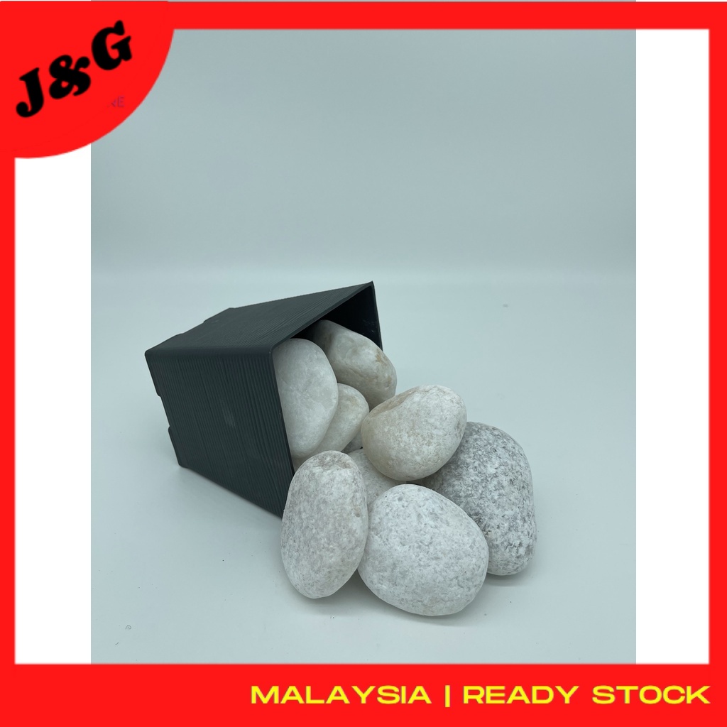 1KG Local White Stone River Pebble Gardening Landscape Decor Massage ...