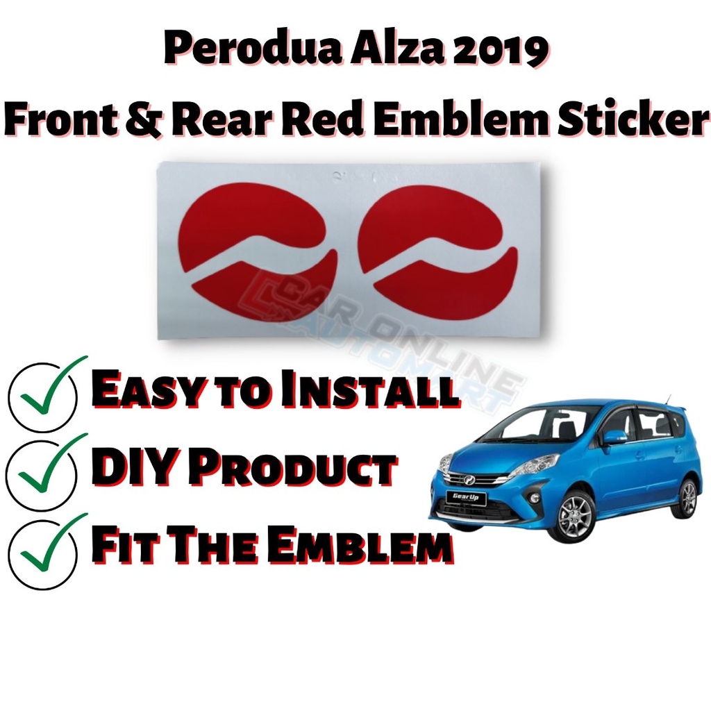 PERODUA RED STICKER LOGO 2 PCS (Front & Rear Sticker)Myvi Alza Bezza
