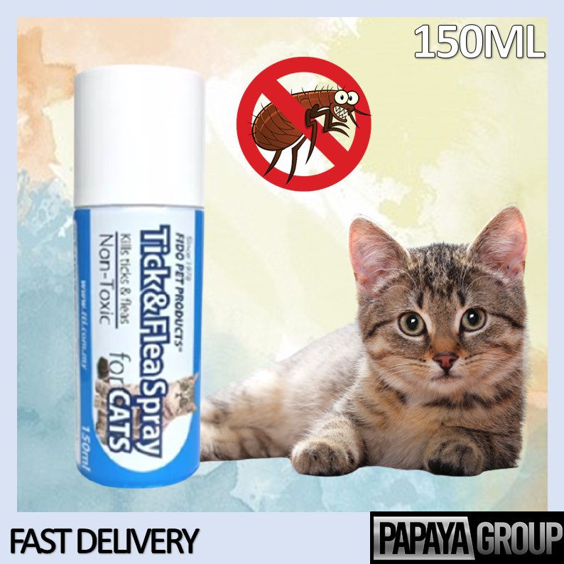 (FIDO SPRAY KUTU KUCING) FIDO TICK & FLEA SPRAY FOR CATS 150 ML PET