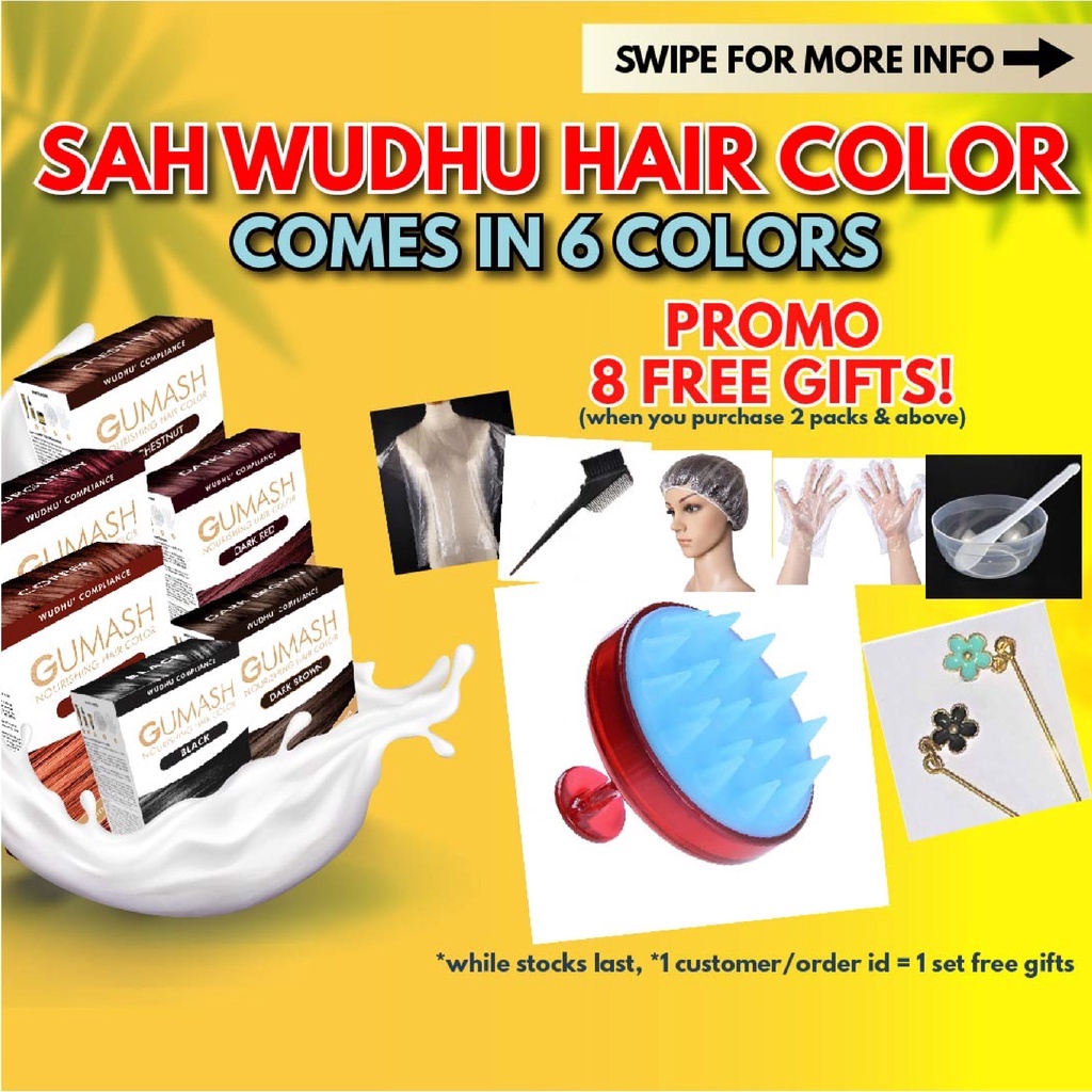 [FREE GIFTS!] GUMASH HAIR COLOR SAH WUDHU/SOLAT LULUS KKM TELUS AIR ...