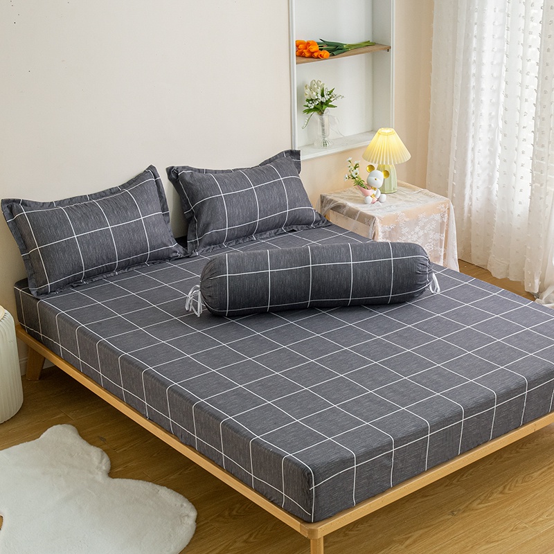 Muji style Bedsheet cotton 4in1 bedding set King Queen Super Single