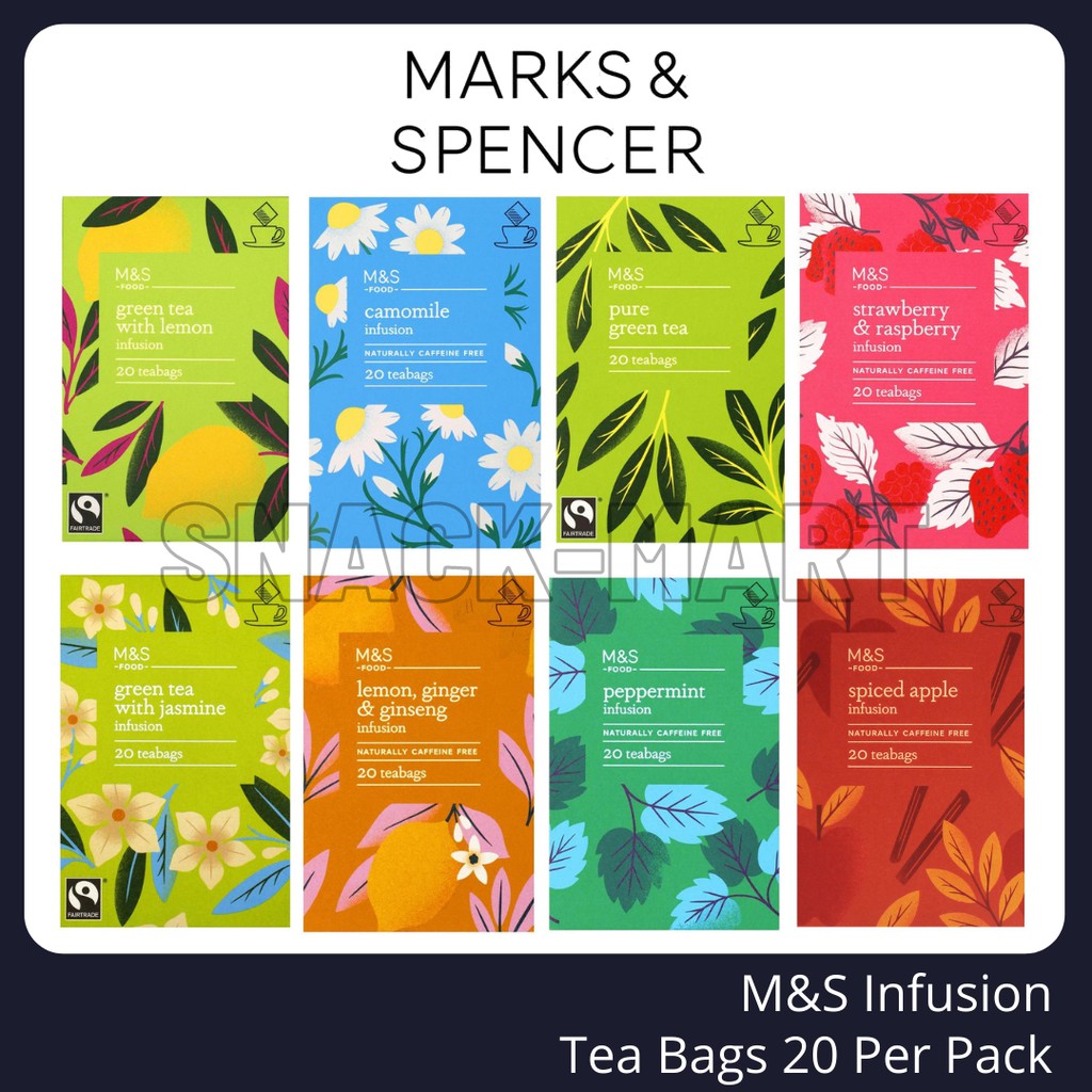 M&S Marks & Spencer Caffeine Free Infusion Teabags & Spiced Apple ...