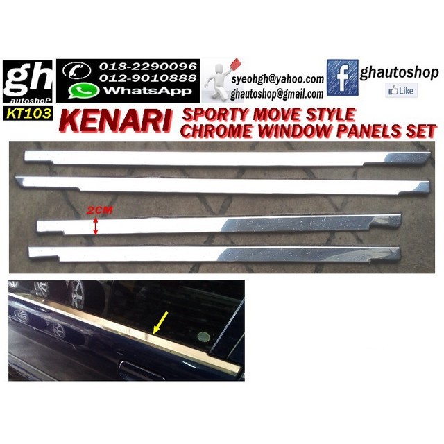 KENARI move style chrome window trims set (4pcs) Shopee Malaysia