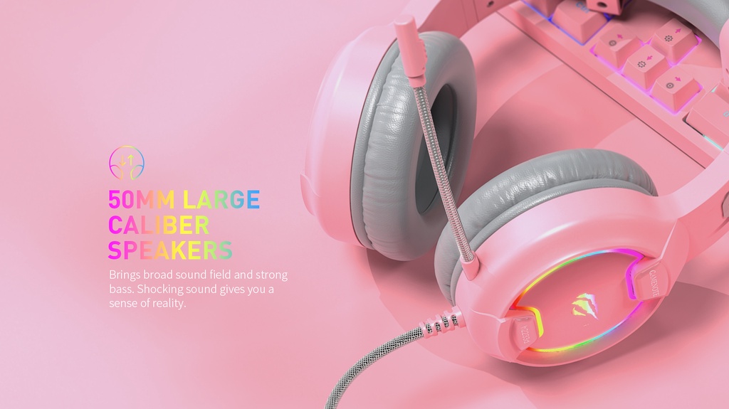 (1 Yr Warranty) Gamenote H2233D Gaming Headphone, RGB Light, Cat Ear ...