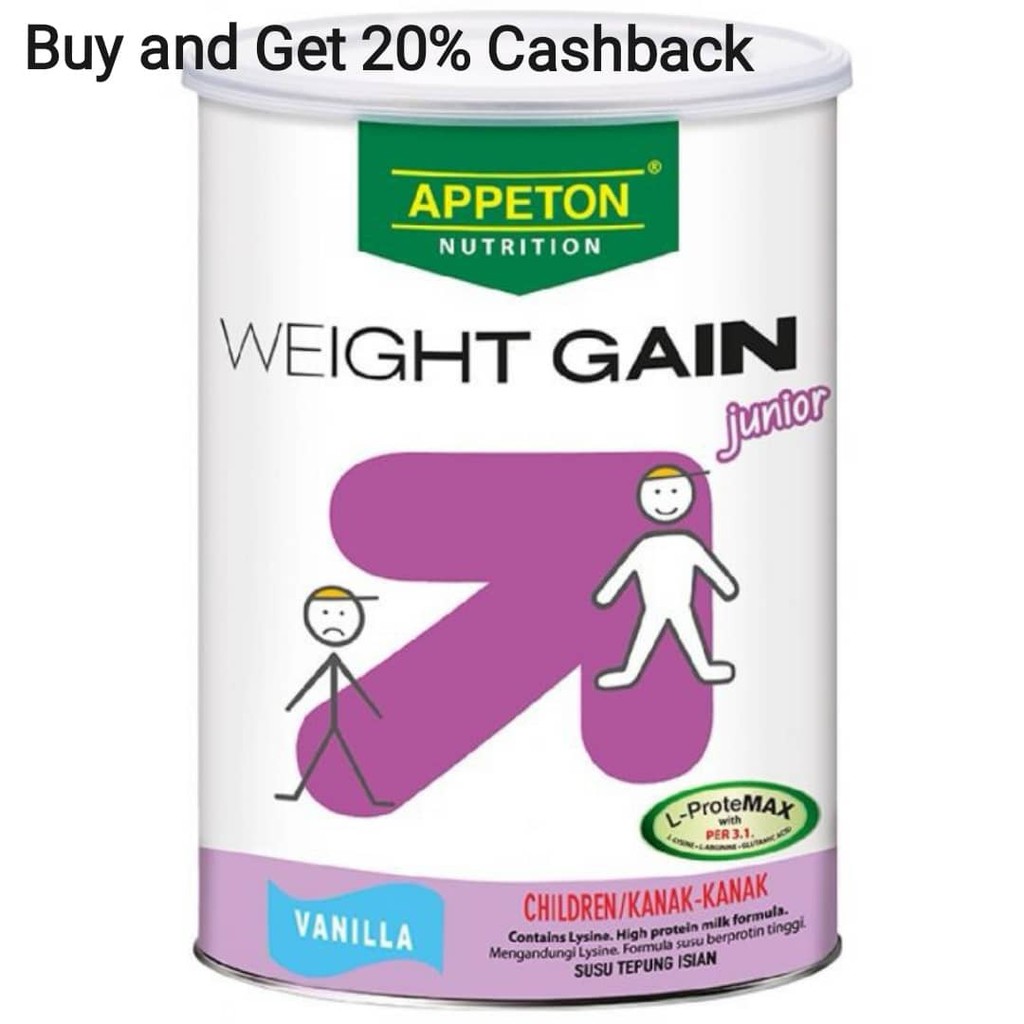 APPETON WEIGHT GAIN JUNIOR 450G VANILLA [EXP 7/2024] Shopee Malaysia