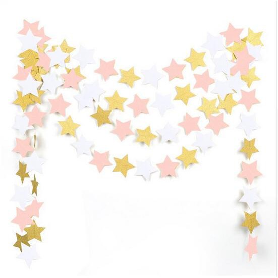 1pc 2/4m Star paper string wedding birthday party decoration girl ...