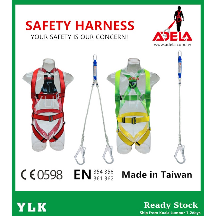 YLK Adela SAFETY BELT FULL BODY HARNESS POLYAMIDE LANYARD LARGE HOOK