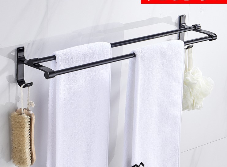 【Ready Stock】Aluminum Bathroom Towel Rack Double Towel Bar Toilet ...