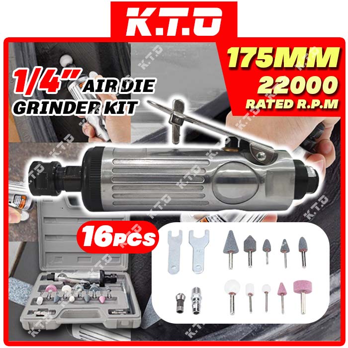 Pneumatic Straight Air Die Grinder 1/4 22000RPM for Cutting/Grinding/Wire  Wheel