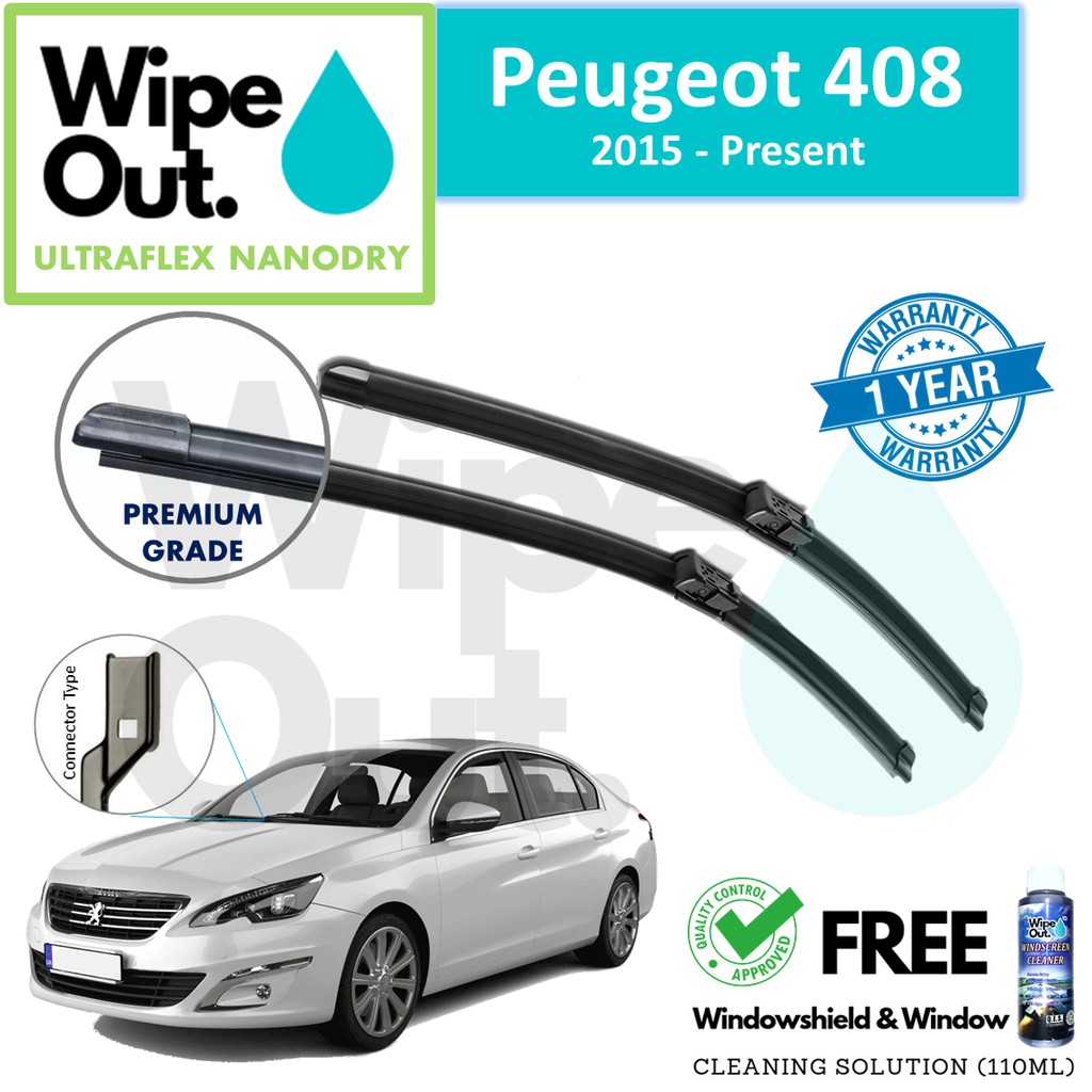 [PREMIUM] Peugeot 408 2015 - Present WipeOut ULTRAFLEX NANODRY Wiper ...