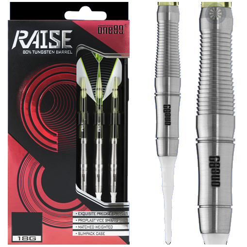 ONE80 SOFT TIP DART - 18G RAISE FC EXQUISITE PRECISE BARREL HD TUNGSTEN ...